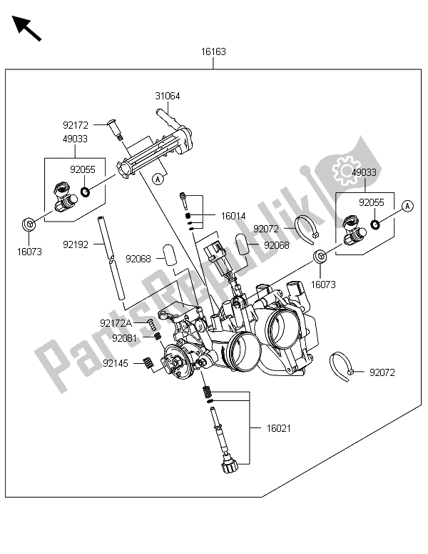 All parts for the Throttle of the Kawasaki Ninja 300 ABS 2013