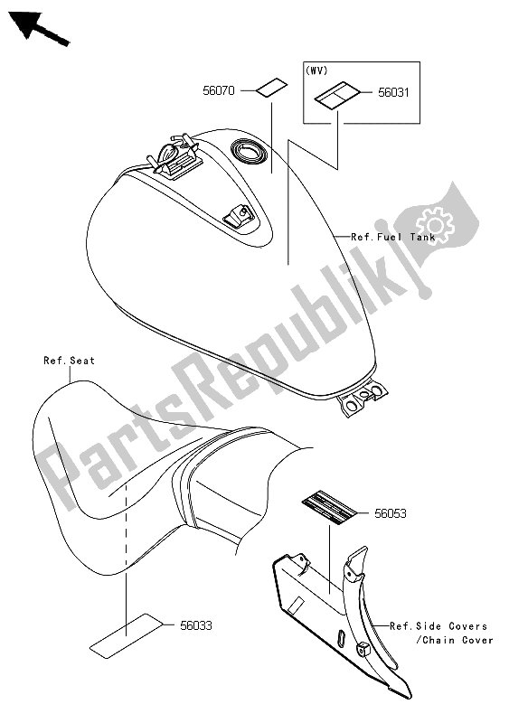 Toutes les pièces pour le Étiquettes du Kawasaki VN 900 Custom 2012