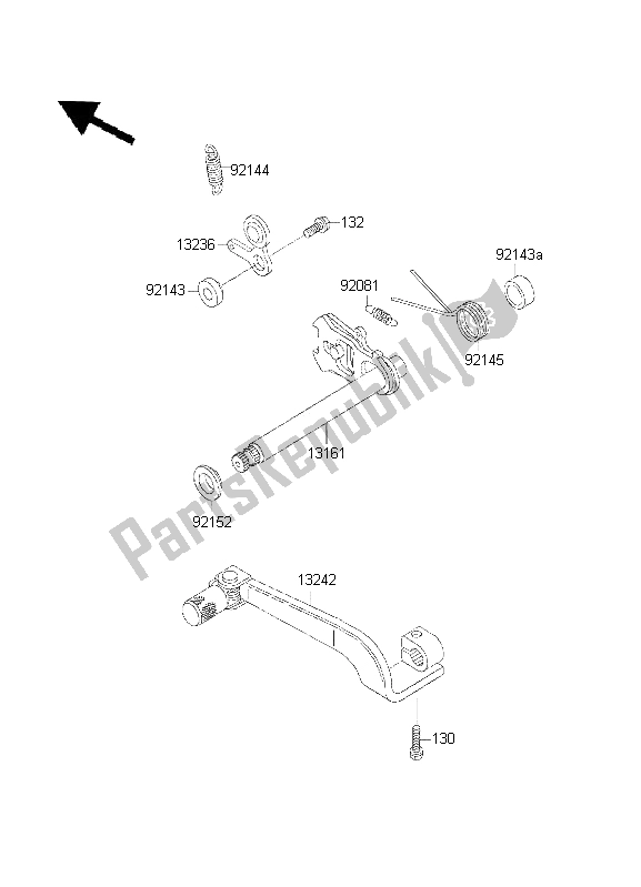 Todas las partes para Mecanismo De Cambio De Marcha de Kawasaki KDX 200 2001