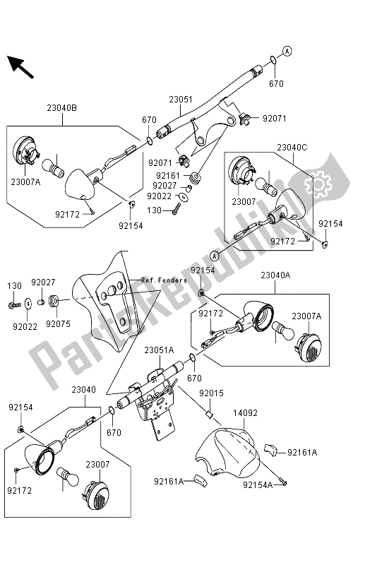 All parts for the Turn Signals of the Kawasaki VN 1700 Classic ABS 2013