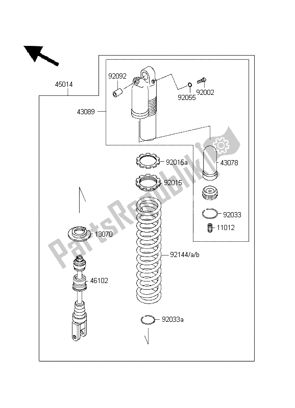 Tutte le parti per il Ammortizzatore del Kawasaki KLX 650R 1995