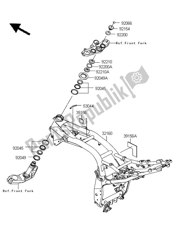 Todas las partes para Marco de Kawasaki Z 750R ABS 2012