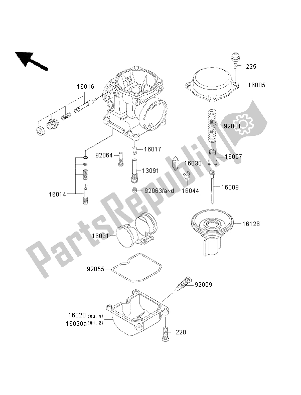 Toutes les pièces pour le Pièces De Carburateur du Kawasaki 1000 GTR 2002