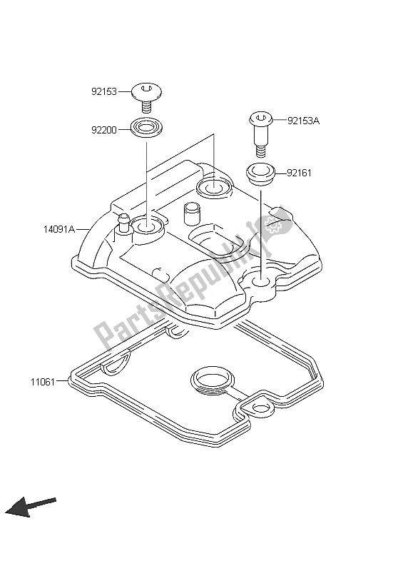 Tutte le parti per il Coperchio Della Testata del Kawasaki KFX 400 2005