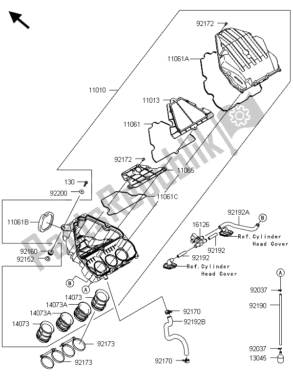 Todas las partes para Filtro De Aire de Kawasaki Z 1000 ABS 2013