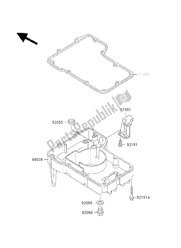 All parts for the Oil Pan of the Kawasaki ZZR 600 2003