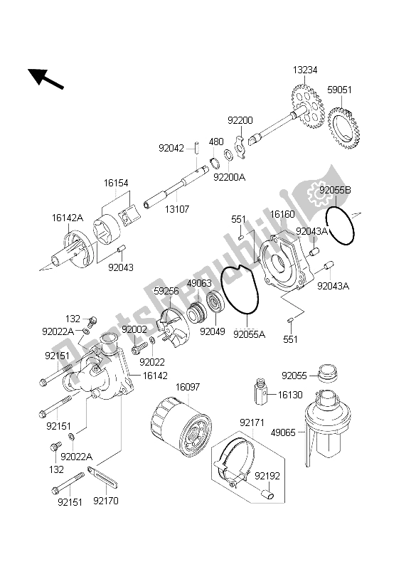 Tutte le parti per il Pompa Dell'olio del Kawasaki Ninja ZX 6 RR 600 2004