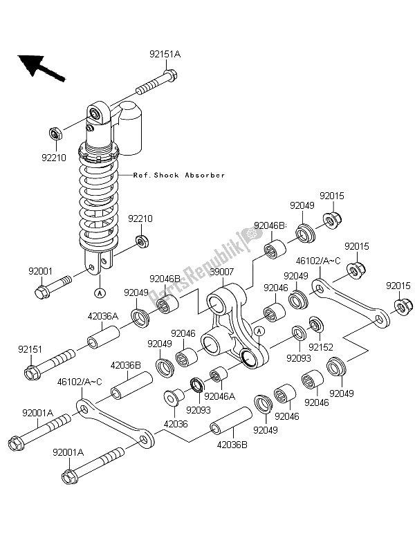 Alle onderdelen voor de Suspensie van de Kawasaki KX 65 2008