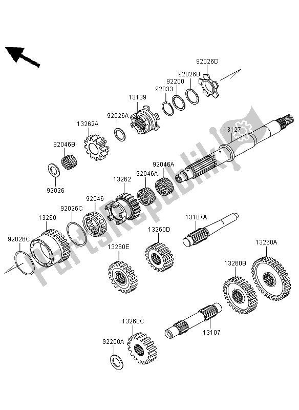 All parts for the Transmission of the Kawasaki KVF 650 4X4 2008