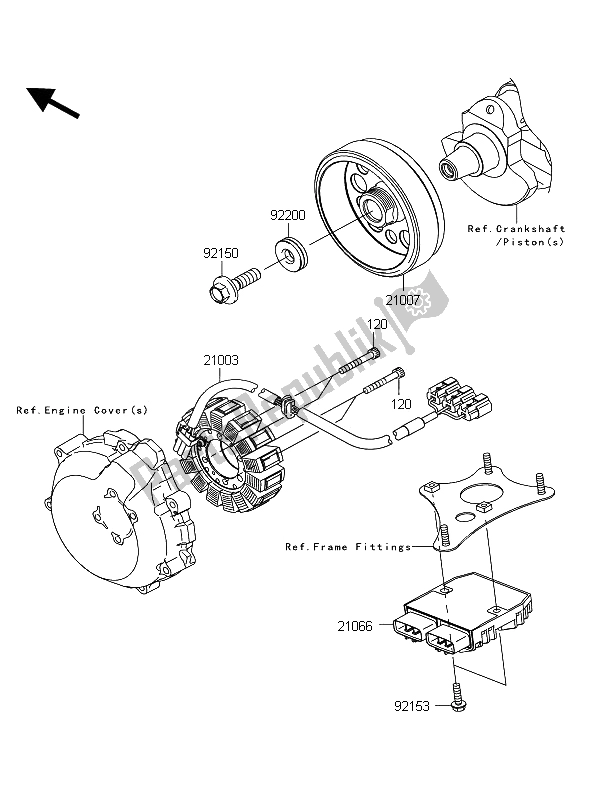 Toutes les pièces pour le Générateur du Kawasaki 1400 GTR ABS 2012