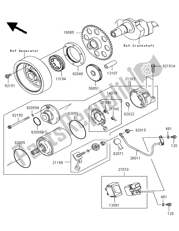 Todas las partes para Motor De Arranque de Kawasaki Z 750R 2011