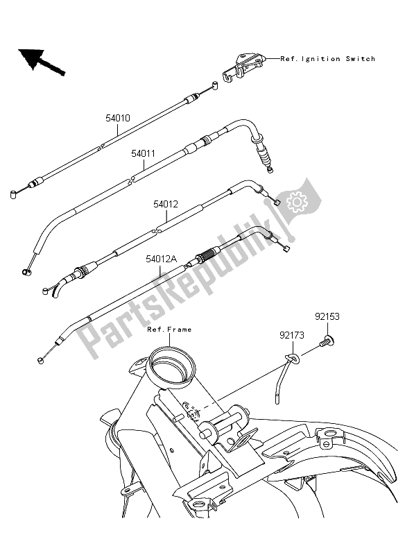 Toutes les pièces pour le Câbles du Kawasaki ER 6N 650 2009