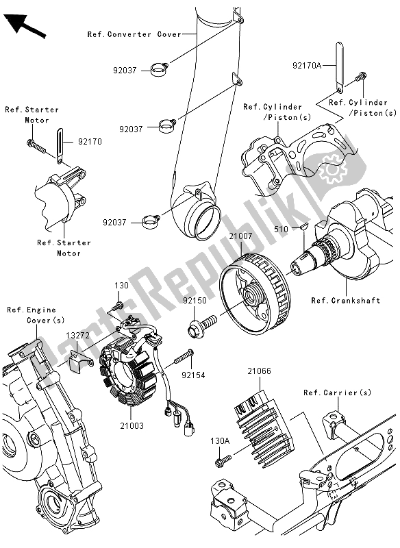 Todas las partes para Generador de Kawasaki KVF 750 4X4 2012