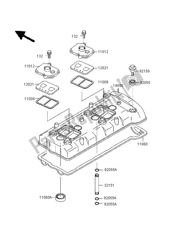 Toutes les pièces pour le Le Couvre-culasse du Kawasaki Ninja ZX 7R 750 1997