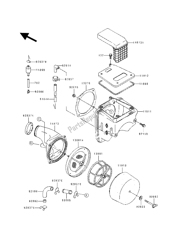 Toutes les pièces pour le Purificateur D'air du Kawasaki KLX 250 1994