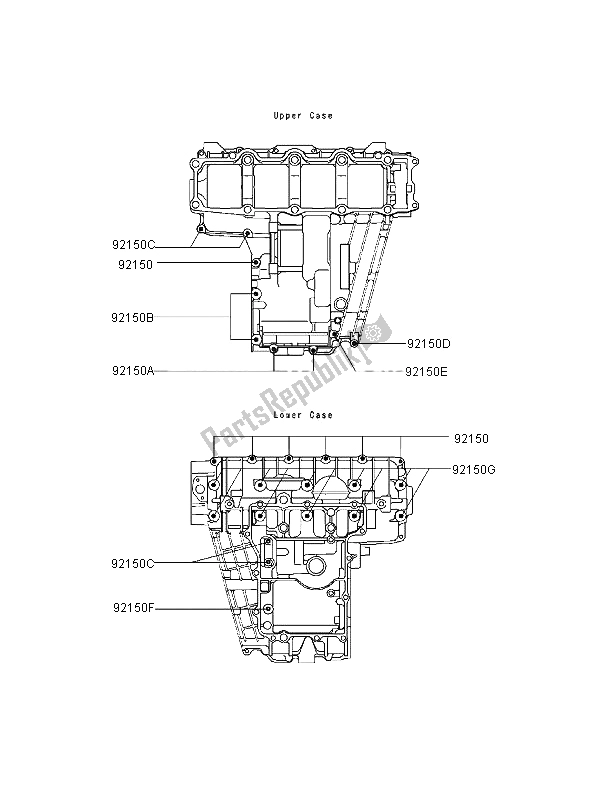 Todas las partes para Patrón De Perno Del Cárter de Kawasaki Ninja ZX 9R 900 1995