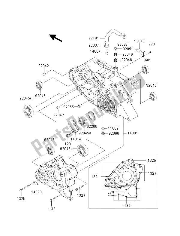 Wszystkie części do Korbowód Kawasaki KVF 400 2001