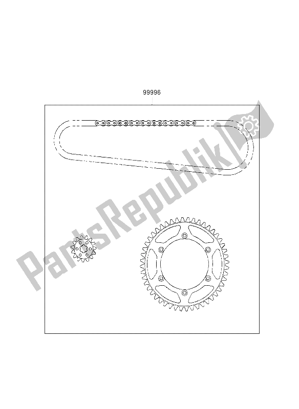 Todas as partes de Kit De Corrente do Kawasaki KX 125 1998