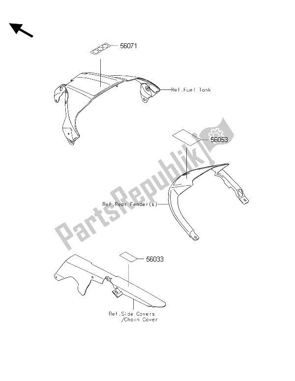 Toutes les pièces pour le Étiquettes du Kawasaki Ninja ZX 10R ABS 1000 2015