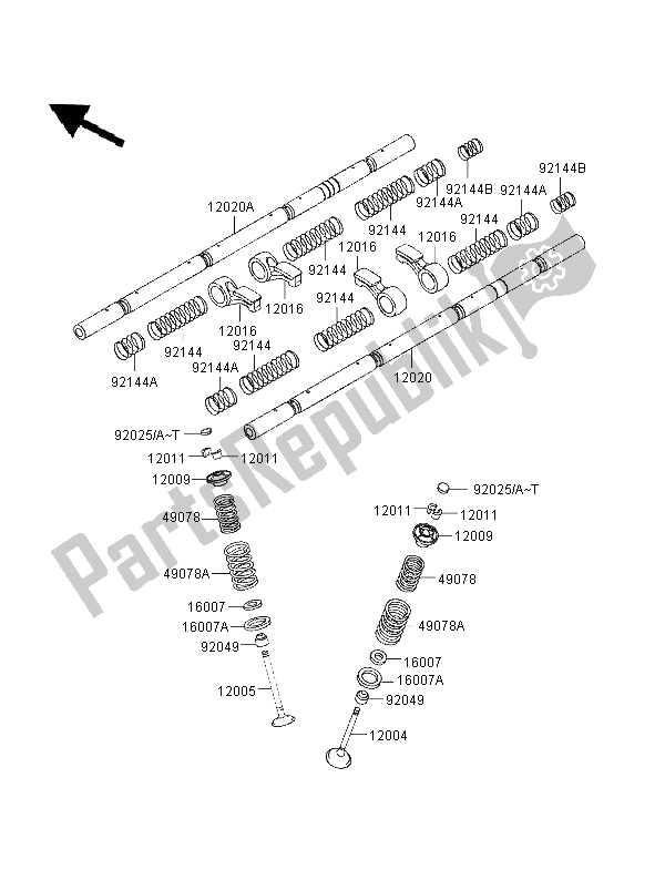 Alle onderdelen voor de Klep van de Kawasaki GPZ 1100 ABS 1996