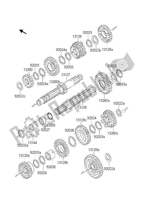 Toutes les pièces pour le Transmission du Kawasaki KLX 300R 2000