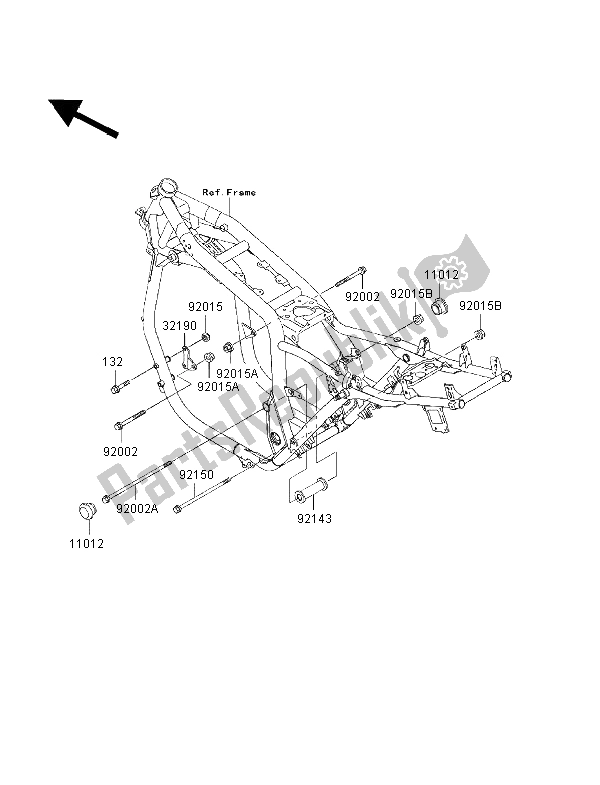 All parts for the Frame Fittings of the Kawasaki ZRX 1100 1998