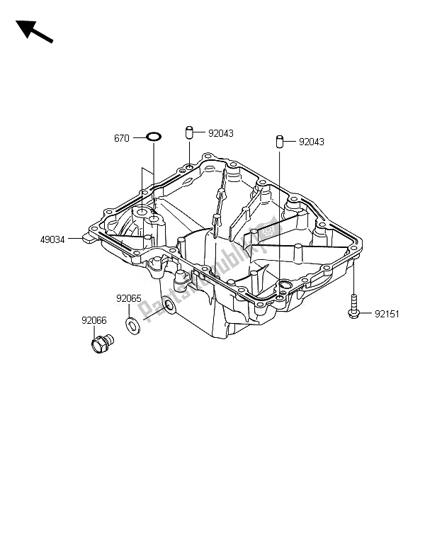 Toutes les pièces pour le Carter D'huile du Kawasaki Versys 1000 2014