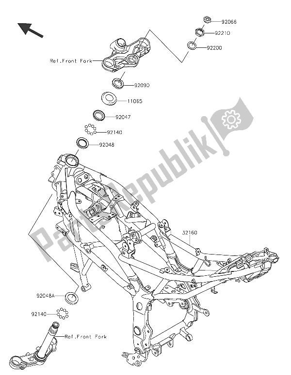 Todas las partes para Marco de Kawasaki Ninja 250 SL 2016