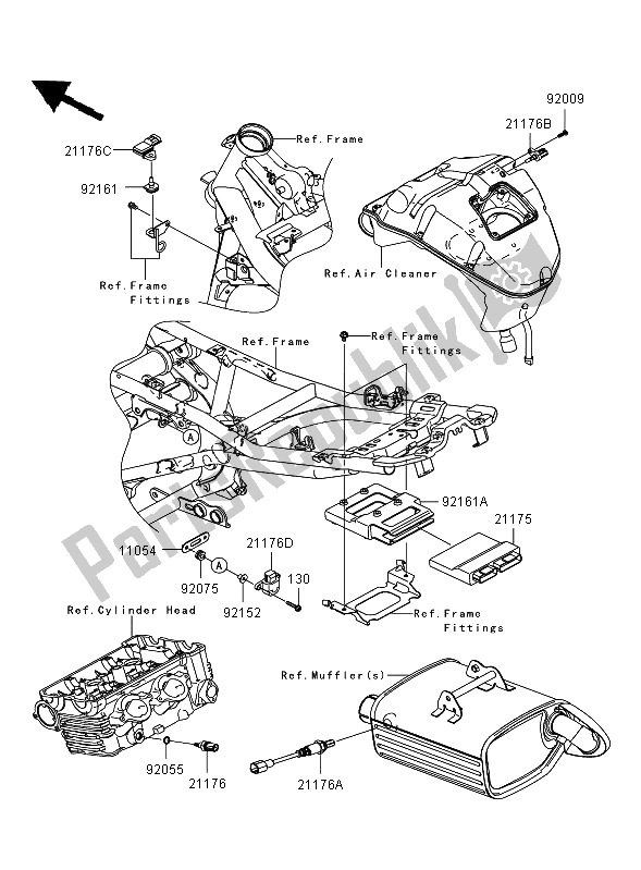 All parts for the Fuel Injection of the Kawasaki ER 6F ABS 650 2008