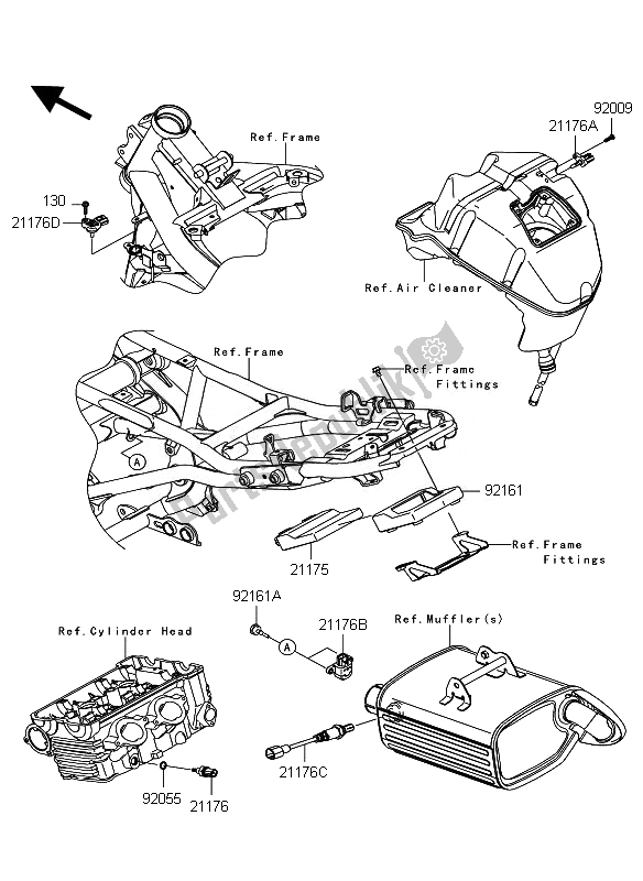 All parts for the Fuel Injection of the Kawasaki ER 6F 650 2011