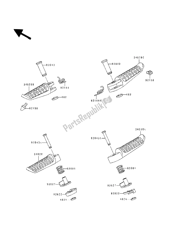Todas las partes para Reposapiés de Kawasaki ZZ R 1100 1993