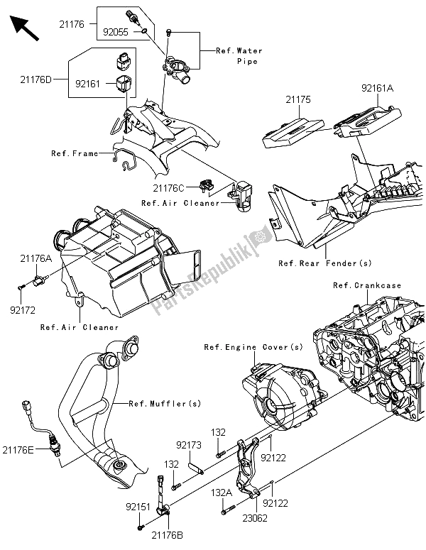 All parts for the Fuel Injection of the Kawasaki Ninja 300 ABS 2013