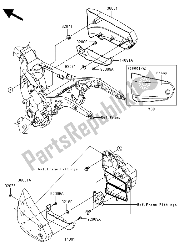 All parts for the Side Covers of the Kawasaki VN 1600 Classic Tourer 2006