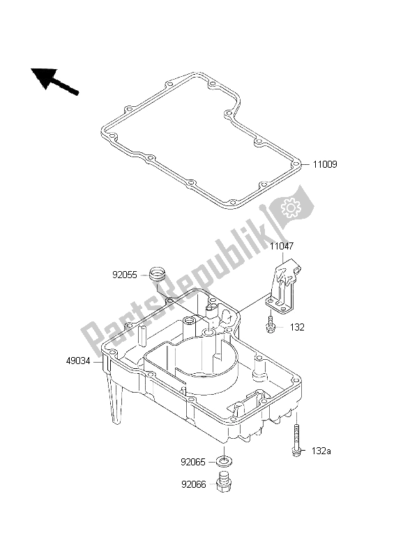 All parts for the Oil Pan of the Kawasaki ZZ R 600 2001