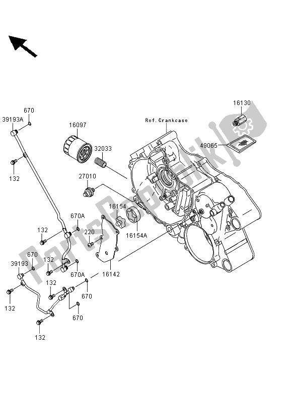 All parts for the Oil Pump of the Kawasaki KVF 360 4X4 2011