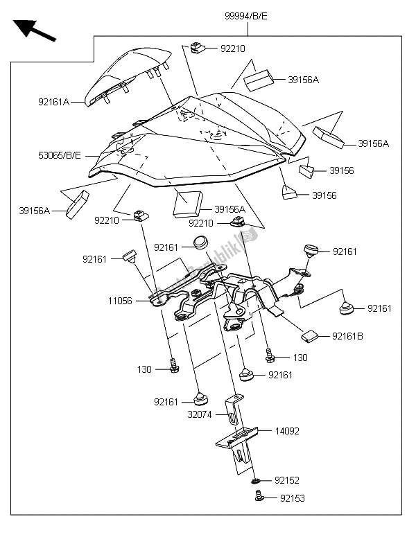 Toutes les pièces pour le Accessoire (housse De Siège Simple) du Kawasaki Z 800 ABS BEF 2014