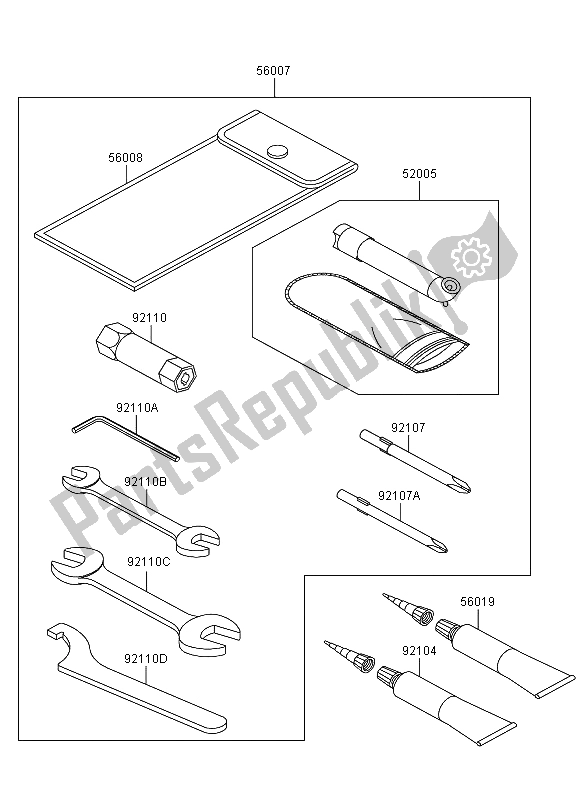 Todas las partes para Herramientas De Propietarios de Kawasaki KVF 360 2006