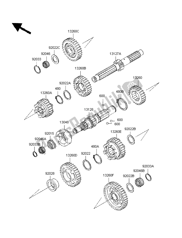 All parts for the Transmission of the Kawasaki VN 1500 Classic 1997