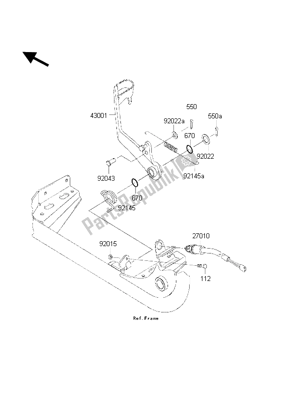 Tutte le parti per il Pedale Del Freno del Kawasaki KVF 650 2002