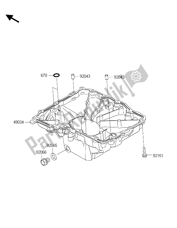 Toutes les pièces pour le Carter D'huile du Kawasaki Versys 1000 2015