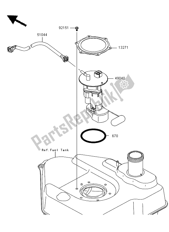 Tutte le parti per il Pompa Di Benzina del Kawasaki KVF 750 4X4 2008