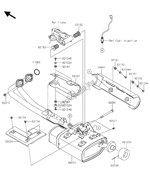 Todas las partes para Silenciador (s) de Kawasaki Vulcan S 650 2015