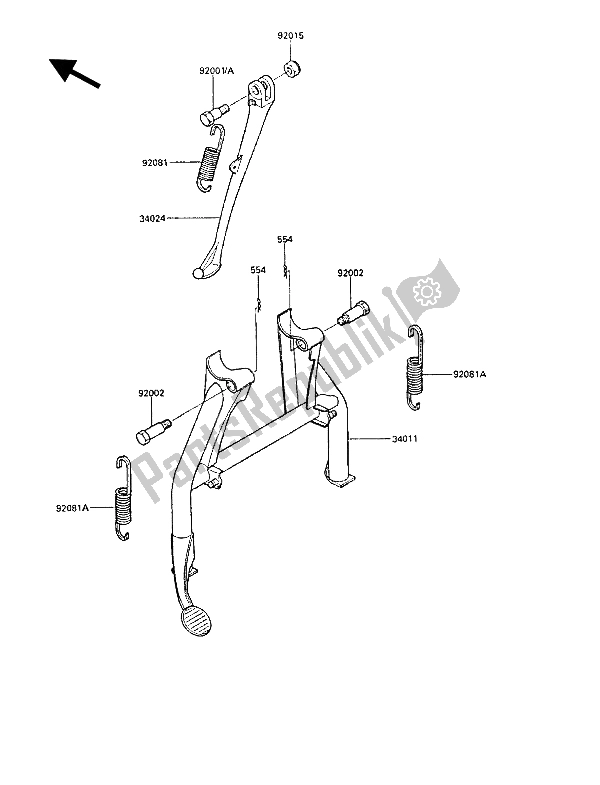 Todas las partes para Stand (s) de Kawasaki GPZ 1000 RX 1986