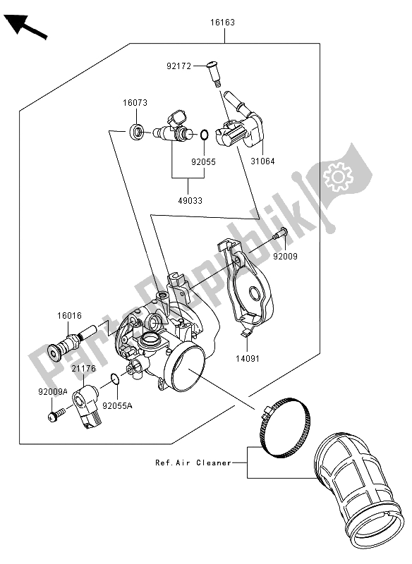 All parts for the Throttle of the Kawasaki KFX 450R 2012