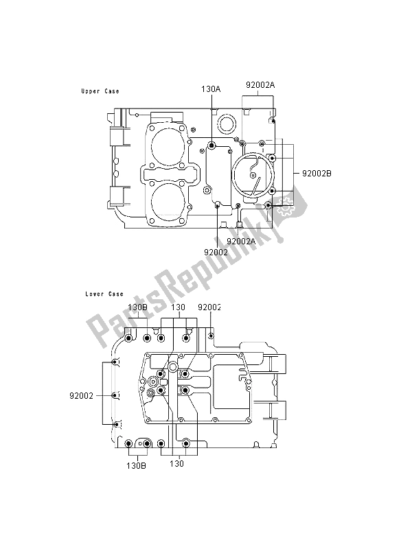 Tutte le parti per il Modello Del Bullone Del Basamento del Kawasaki KLE 500 1995