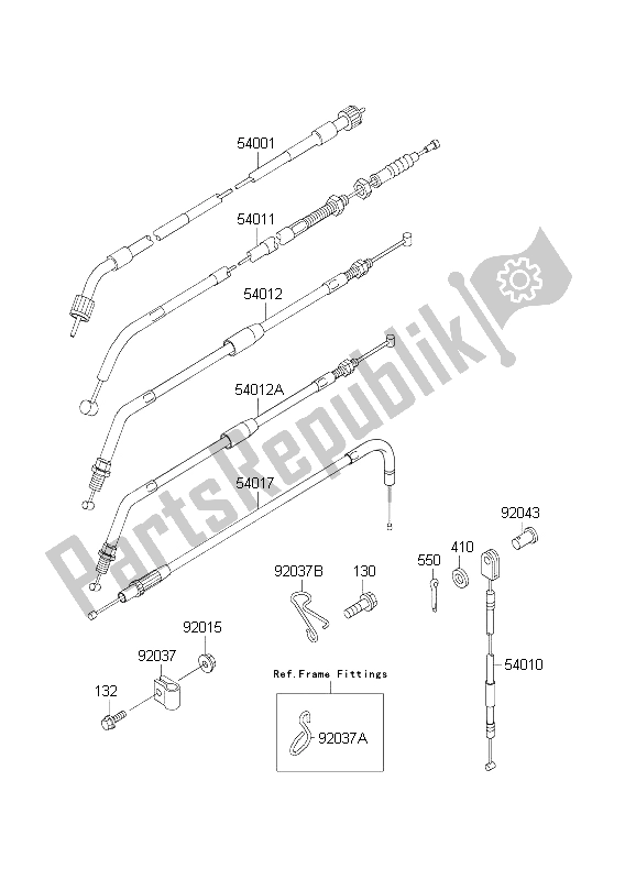 All parts for the Cables of the Kawasaki KLR 650C 2004