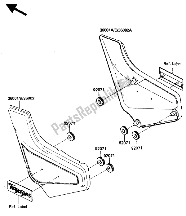 All parts for the Side Cover of the Kawasaki ZN 1300 1985