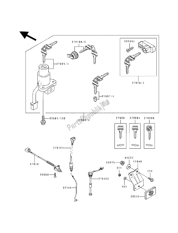 Toutes les pièces pour le Interrupteur D'allumage du Kawasaki KDX 125 1992