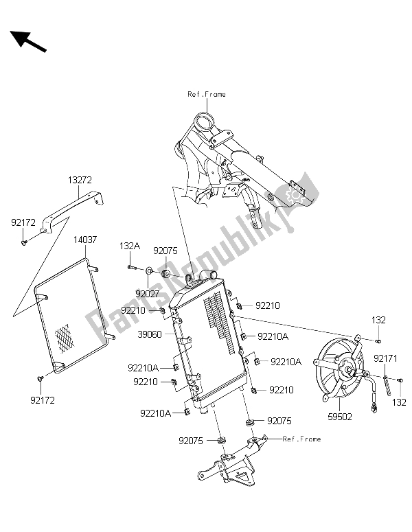 All parts for the Radiator of the Kawasaki Vulcan 1700 Nomad ABS 2015