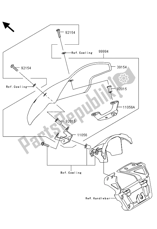 Toutes les pièces pour le Accessoire (déflecteur du Kawasaki ER 6N 650 2013